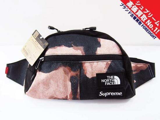 Supreme×THE NORTH FACE 'Bleached Denim Print Roo Ⅱ'ウエストバッグ