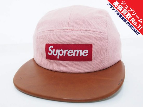 SupremeシュプリームDenim Leather Visor CampCap