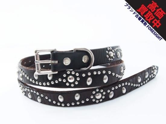 HTC 'Narrow Studs Belt'ナロー スタッズベルト Flower フラワー 黒