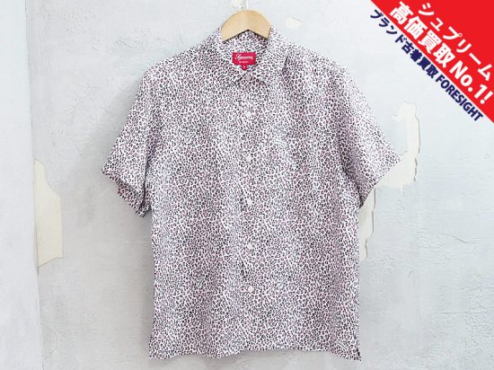 Supreme 'Leopard Silk S/S Shirt'レオパード シルク シャツ 半袖 Pink