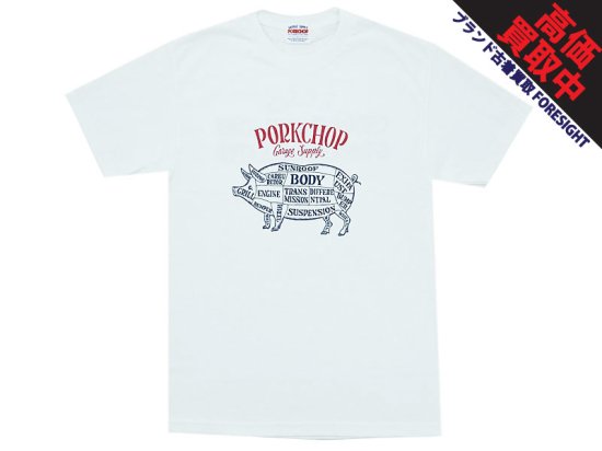 PORKCHOP GARAGE SUPPLY 'CHOPPERS WELCOME TEE'Tシャツ ポークチョップ ガレージサプライ 白 ホワイト L  - ブランド古着の買取販売フォーサイト オンラインストア