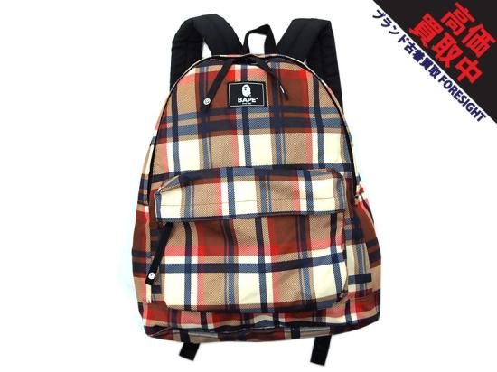 A BATHING APE 'BAPE CHECK DAYPACK'デイパック バックパック リュック