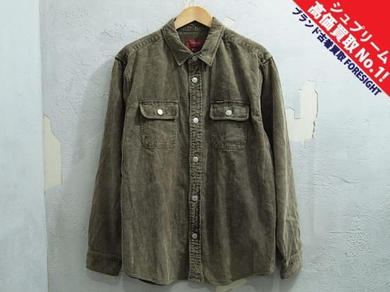 Supreme 'Washed Corduroy Shirt'コーデュロイシャツ ブラウン 茶