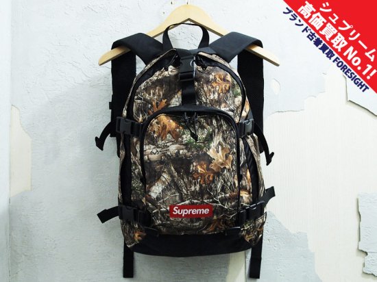 Supreme backpack  カモ 木の葉柄