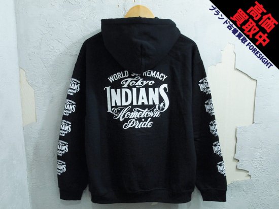 東京インディアンズ 'HOODIE'パーカー スウェット フーディー TOKYO INDIANS TIMC ロゴ 黒 ブラック BLACK -  ブランド古着の買取販売フォーサイト オンラインストア