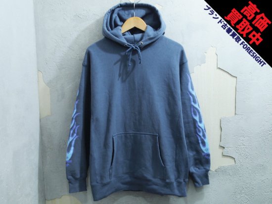 Hide and Seek 'Flame Hooded Sweat Shirt'パーカー フーディー フレイム フーデッド スウェット ブルー  ハイドアンドシーク - ブランド古着の買取販売フォーサイト オンラインストア