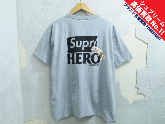 Supreme × ANTIHERO 'Dog Tee'Tシャツ ドッグ ロゴ 灰 グレー