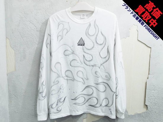 LOVE EAR ART 70枚限定 'L/S TEE'長袖 Tシャツ ロンT ロングスリーブ ファイヤーフレーム 白 ホワイト WHITE ラブイヤー アート - ブランド古着の買取販売フォーサイト オンラインストア