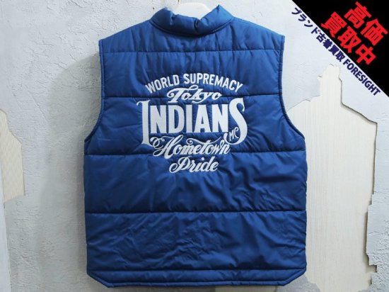 東京インディアンズ / Timc Inc 'R-Puffy Vest'レーシング パフィー ベスト ナイロン BLUE M TOKYO INDIANS  - ブランド古着の買取販売フォーサイト オンラインストア