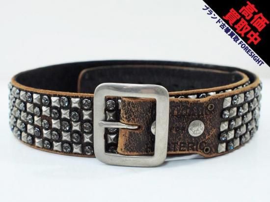 ヒステリックグラマー　BALTAZAR スタッズベルト HYSTERIC GLAMOUR × BALTAZAR ラインストーン スタッズ ベルト S