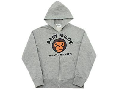 APE BABY MILO ベイビーマイロ　フラワーフード付パーカー　ブラウン