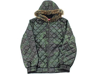 Supreme Quilted Leather Hooded Jaket