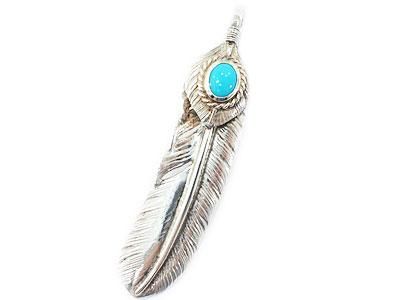 goro's 'SVTQ特大フェザー'銀縄ターコイズ 特大フェザー (左) ゴローズ