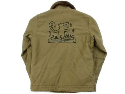 X-LARGE×KEITH HARING×ALPHA 'N-1 DECK JACKET'デッキジャケット M