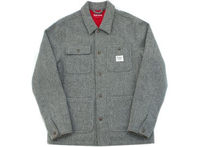 Supreme 'Wool Chore Jacket'ウール カバーオール WOOLRICH Red