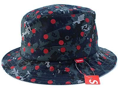 シュプリーム × コムデギャルソンシャツ【美品】ハット 黒 M／L COMME des GARCONS SHIRT（コムデギャルソンシャツ）ハット 黒