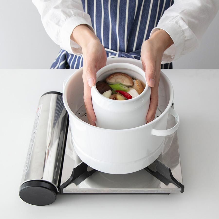 にちにち道具 野田琺瑯 蒸し鍋21cm