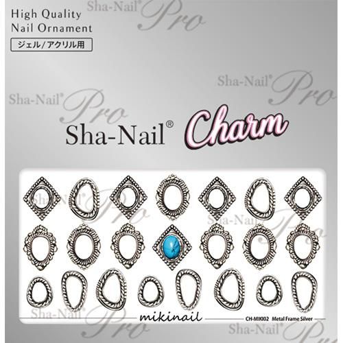 ネイルシール Charm Sha Nail チャーム 写ネイル Ch Miki02 Metal Frame Silver メタルフレーム シルバー アミューズメントネイルスタジオ