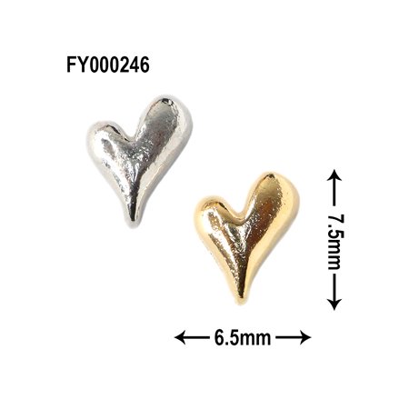 SONAIL メタルパーツ 6.5mm×7.5mm 2色×5個 FY000246 メタリックハート