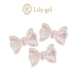 Lily gel リリージェル オーロラリボンパーツ 7mm×10mm 12個 ピンク