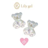 Lily gel リリージェル オーロラくまちゃんパーツ 7.5mm×8.5mm 12個 クリア(小)