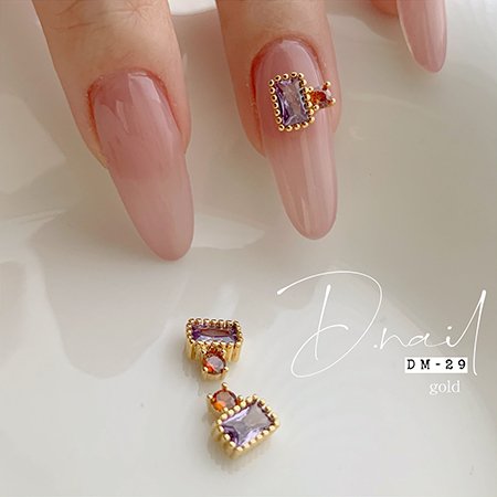 D D.nail ジュエリービジューパーツ 6mm×7mm 2個 DM-29