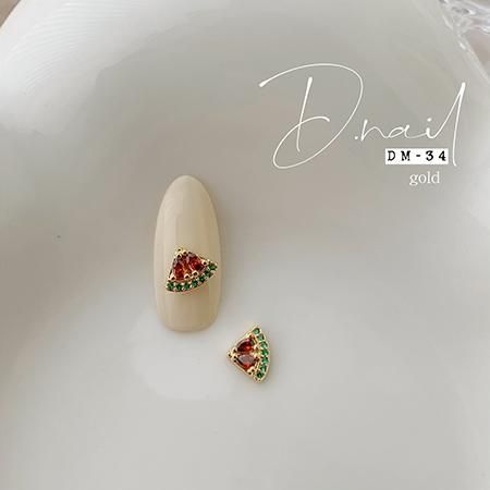 D D.nail ジュエリービジューパーツ 6mm×9mm 2個 DM-34 スイカ