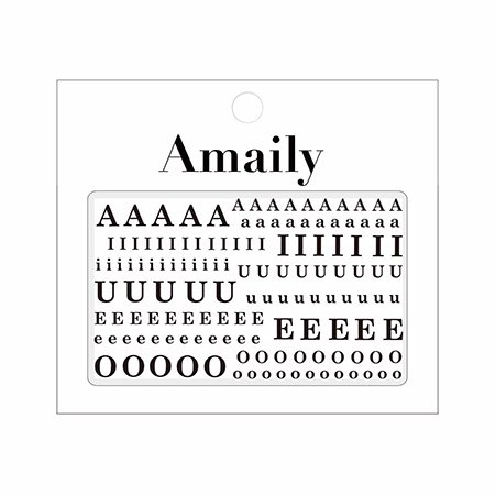 ネイルシール Amaily アメイリー No.4-10 母音アルファベット 黒