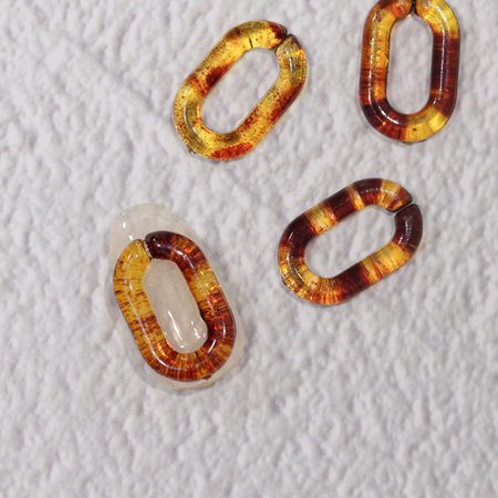 SHAREYDVA シャレドワ Pin Chain Parts 10mm×15mm 6個 Amber アンバー