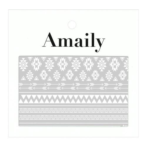 ネイルシール Amaily アメイリー No5 14 ネイティブ柄 ホワイト アミューズメントネイルスタジオ