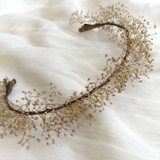 アンティークゴールド かすみ草のヘッドドレス - chouchou fleur（シュシュフルール ）