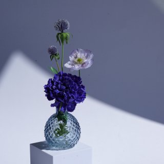 スカビオサとブルーフラワーベース（4点セット） - chouchou fleur（シュシュフルール ）
