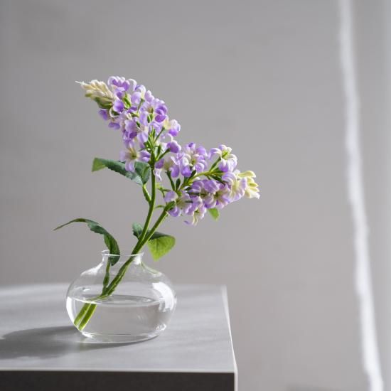 花瓶 薄紫の個性的な花瓶 水換え不要）ライラックの小枝花瓶挿し - chouchou fleur（シュシュ