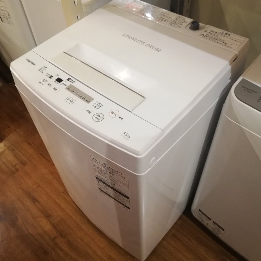 ◇東芝 4.5kg 全自動洗濯機 ピュアホワイトTOSHIBA AW-45M7-W - 家具インテリア WonderLand NeverLand