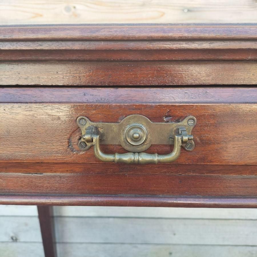 M♢ 希少英国アンティーク レザートップ ライティングキャスター付き