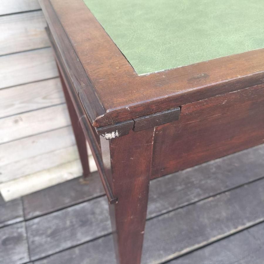 M♢希少英国アンティーク レザートップ ライティングキャスター付き M