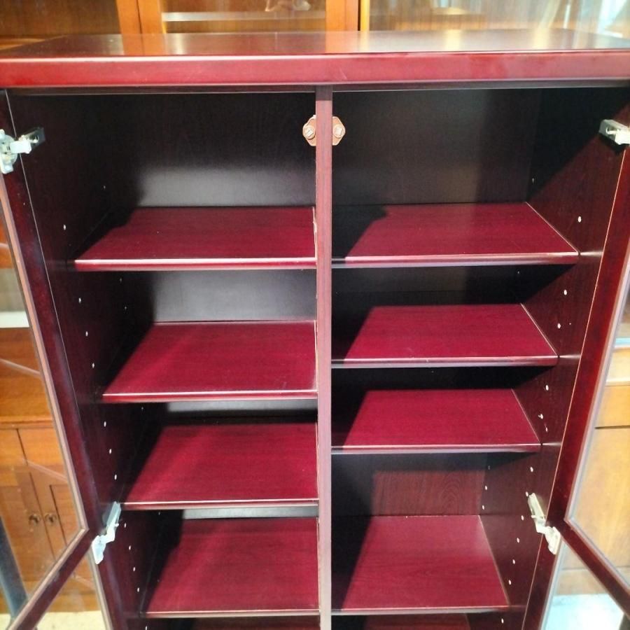 小島工芸 ガラスキャビネット 書棚　江戸家具 小島工芸 ガラスキャビネット 書棚江戸家具