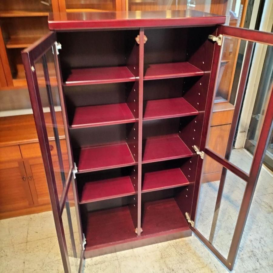 M♢IDC取扱 小島工芸 ガラスキャビネット 書棚 江戸家具 - 家具