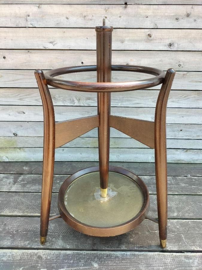 秋田木工 木製 傘立て付きポールハンガー コートハンガー - 家具