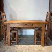 M♦東サセール 希少☞アンティークファニチャー☜オーク　総無垢ダイニング4点 希少 アンティークファニチャー オーク 総無垢 ダイニング4点セット
