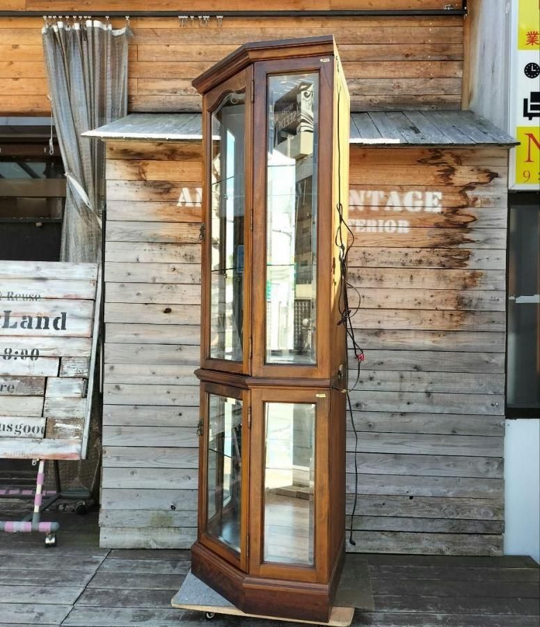 カリモク家具 コロニアル コーナーキュリオケース 飾り棚