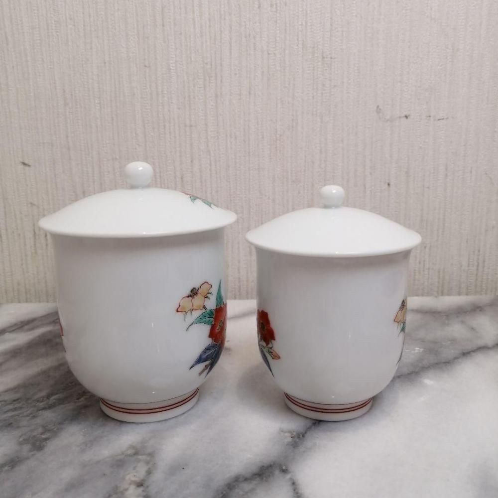 新品】 人間国宝 十四代 酒井田 柿右衛門 組湯呑 夫婦 湯呑み 錦