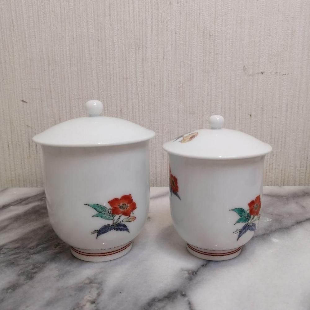 新品】 人間国宝 十四代 酒井田 柿右衛門 組湯呑 夫婦 湯呑み 錦