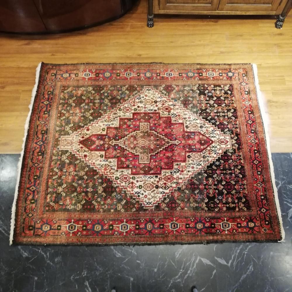 高級 ペルシャ絨毯 セネ絨毯 ウール ヴィンテージ 129cm×163cm