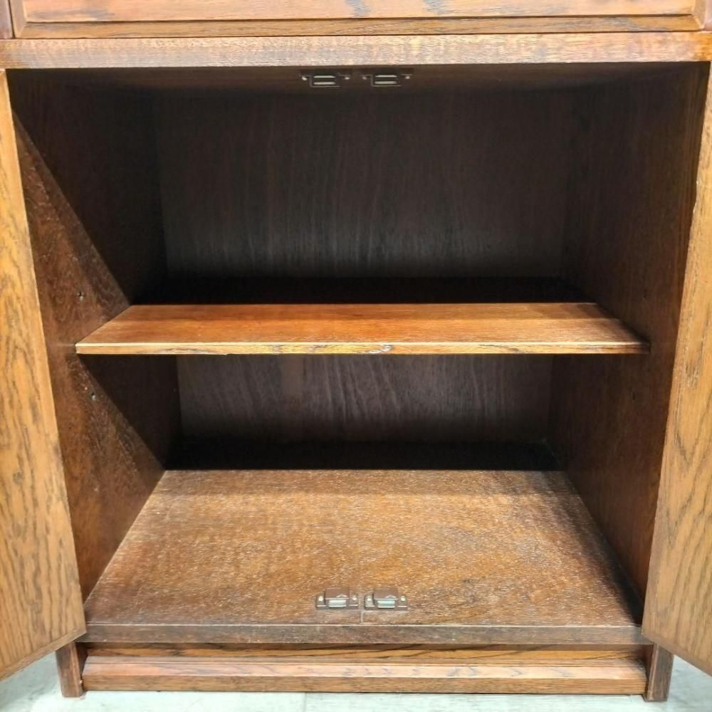 希少 良品 職人堅木 ライティングビューロー デスク