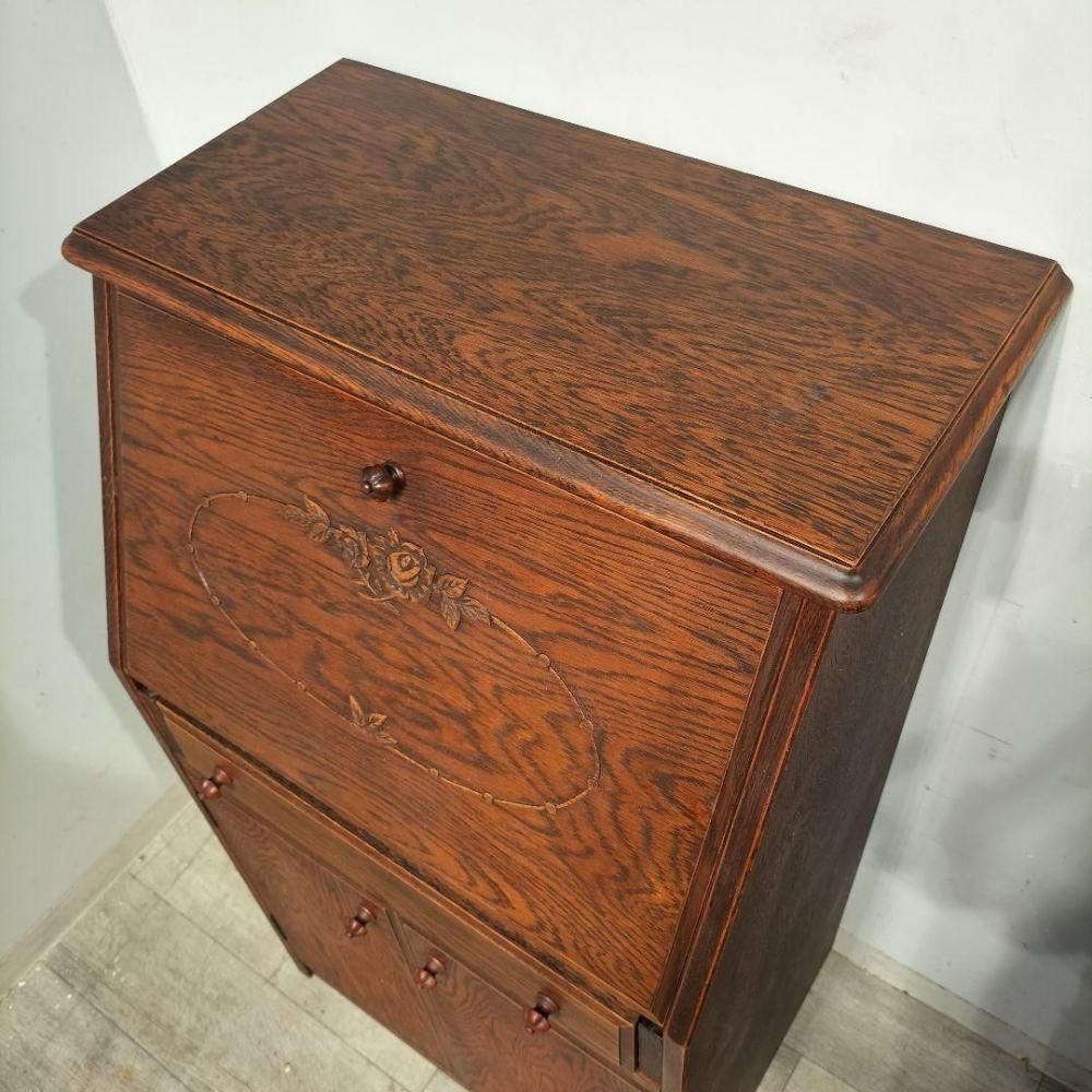 M♦希少　良品　職人堅木　ライティングビューロー　デスク 希少 良品 職人堅木 ライティングビューロー デスク