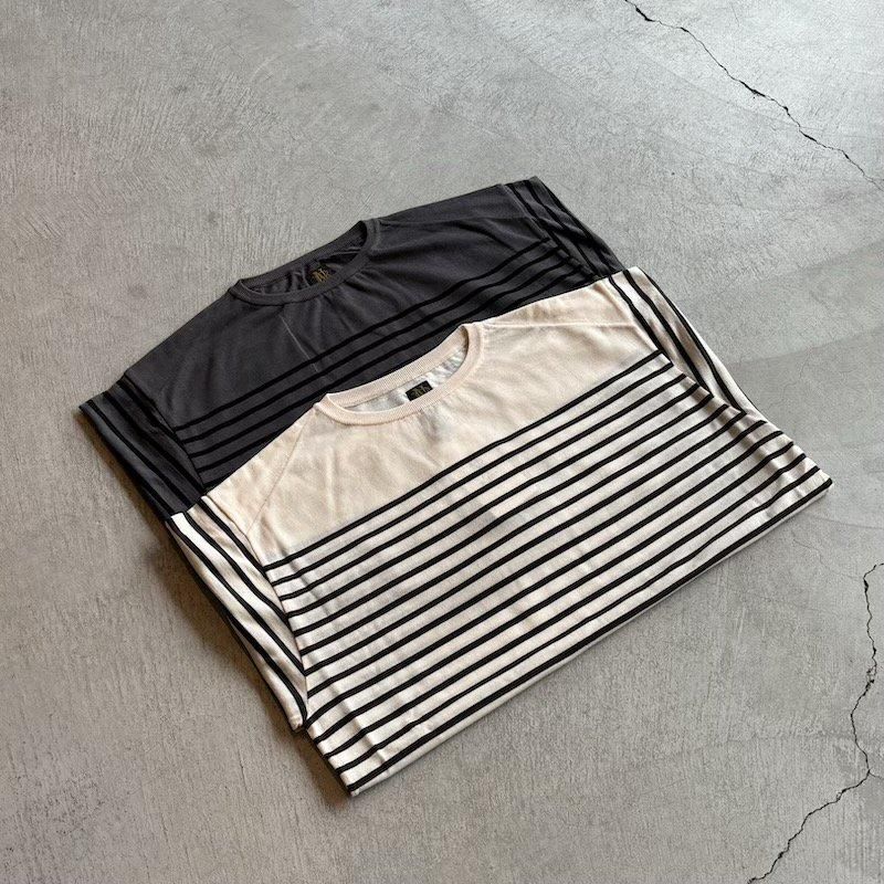 BATONER / TENCEL CASHMERE BORDER LONG SLEEVE - heritage web shop
