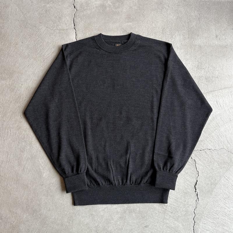 トップス BATONER VINTAGE WOOL RAGLAN CREW Batoner Signature Crew Neck Navy