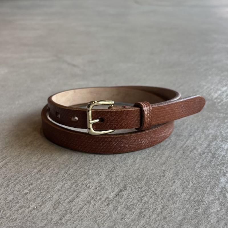 INTERIM / 20mm CROSS GRAIN OAK BARK LEATHER BELT - heritage web shop