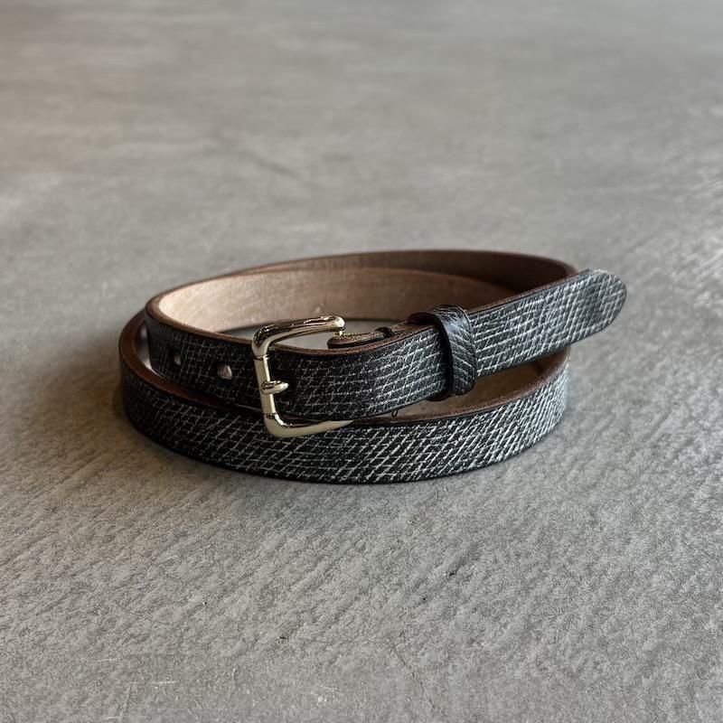 INTERIM / 20mm CROSS GRAIN OAK BARK LEATHER BELT - heritage web shop